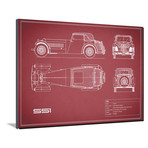 Jaguar SS1 // Maroon (16"W x 12"H x 2"D)