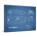 Jaguar XK-120 // Blue (16"W x 12"H x 2"D)