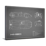 Jaguar XK-120 // Gray (16"W x 12"H x 2"D)