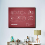 Jaguar XK-120 // Maroon (16"W x 12"H x 2"D)