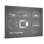 Jaguar E-Type // Gray (16"W x 12"H x 2"D)