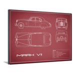 Jaguar MK VII // Maroon (16"W x 12"H x 2"D)