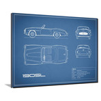 Mercedes 190-SL // Blue (16"W x 12"H x 2"D)