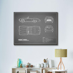 Mercedes 190-SL // Gray (16"W x 12"H x 2"D)