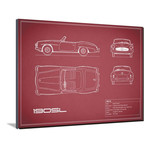 Mercedes 190-SL // Maroon (16"W x 12"H x 2"D)
