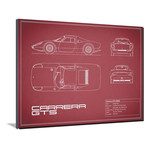 Porsche Carrera GTS // Maroon (16"W x 12"H x 2"D)