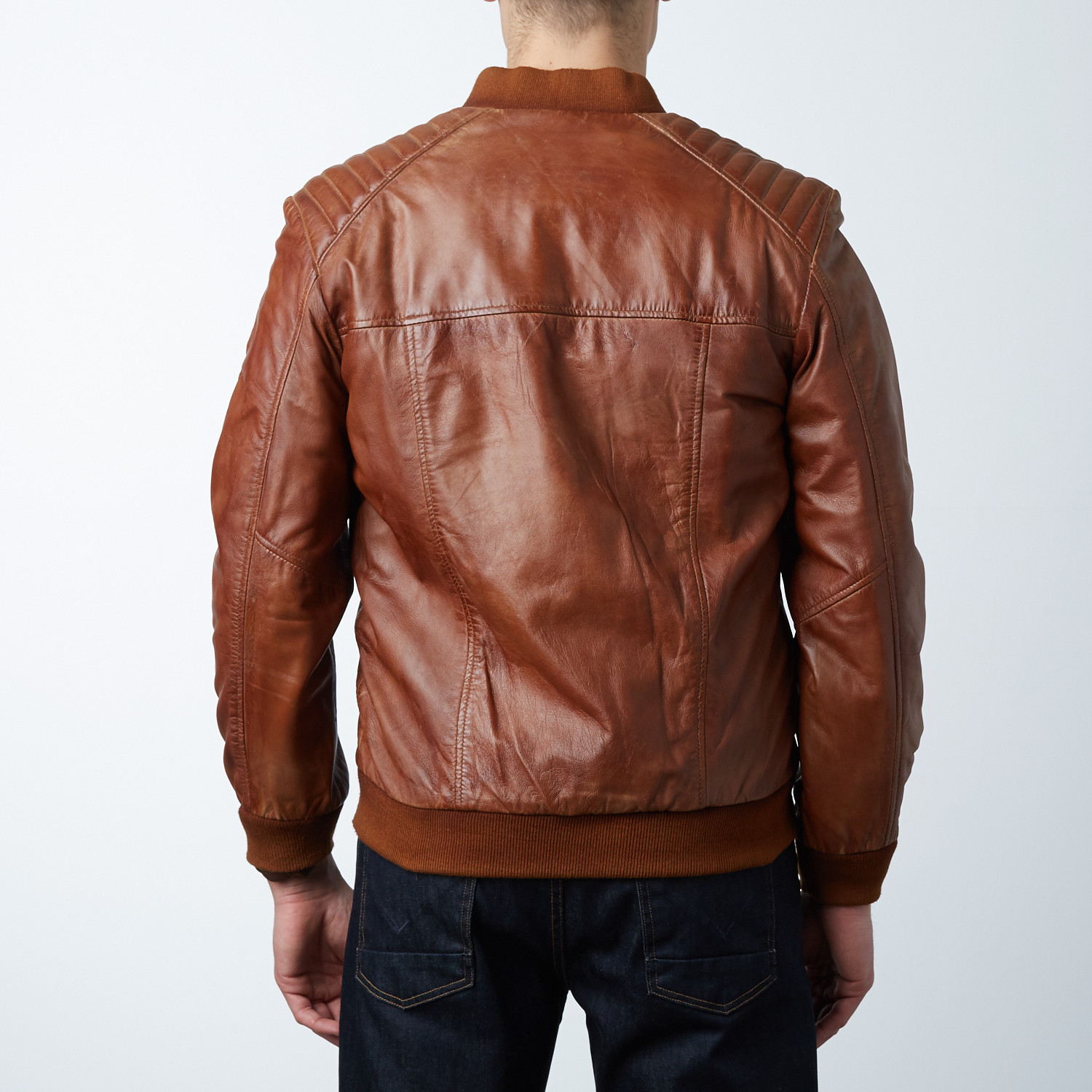 Padded Leather Bomber // Brown (S) - Leather Coup - Touch of Modern