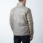 Padded Leather Jacket // Gray (XL)