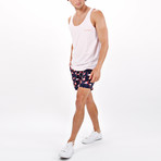 Miami Resort Mid Swim Short // Indigo Flamingo (L)