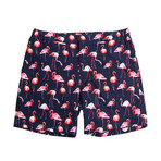 Miami Resort Mid Swim Short // Indigo Flamingo (L)