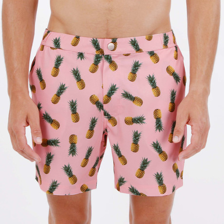 Colada Pineapple Tailor Made Swim Short // Pink (XS)