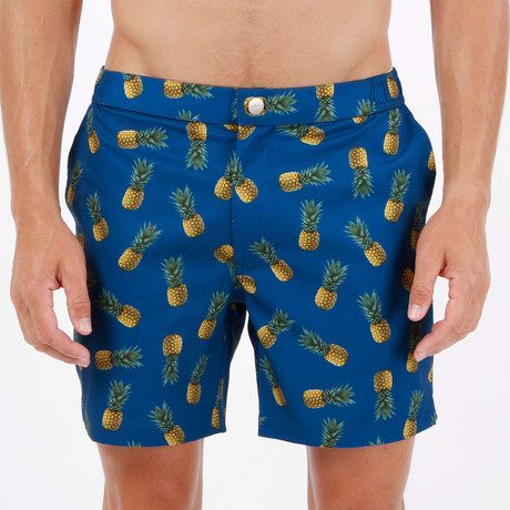 Colada Pineapple Tailor Made Swim Short // Blue (XS)