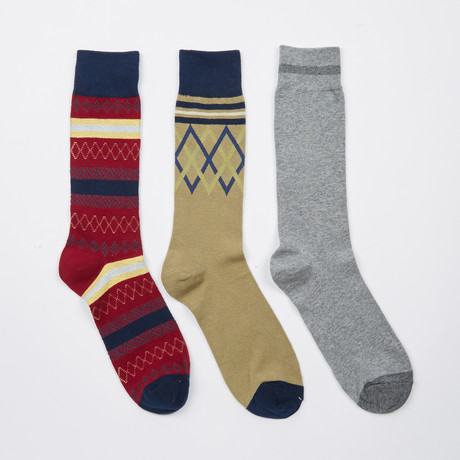 Pack of 3 Socks // Navy, Gray, Multi