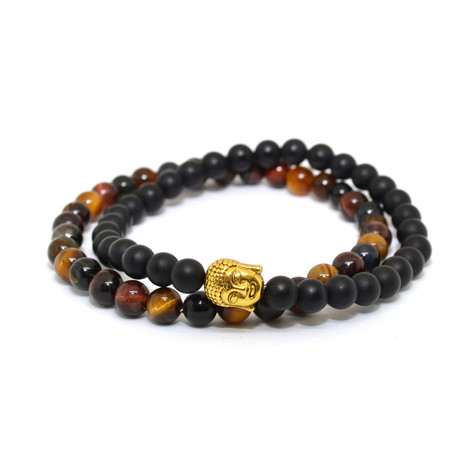 Red Tiger Eye + Onyx // 2 Pack