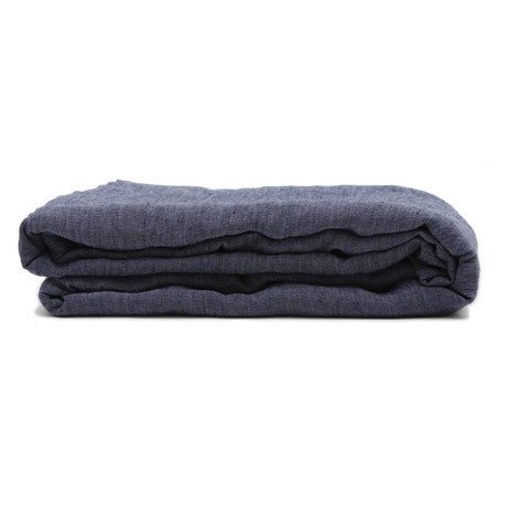 Washed Linen Flat Sheet // Heather Navy (Cal King/King)