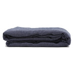 Washed Linen Flat Sheet // Heather Navy (Cal King/King)