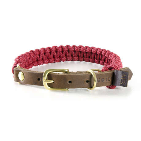 Touch of Leather Collar // Redwine (X-Small (Neck Size: 9.5" - 11"))