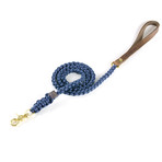 Touch of Leather Leash // Navy (Small (Length: 55", Width: 0.24"))