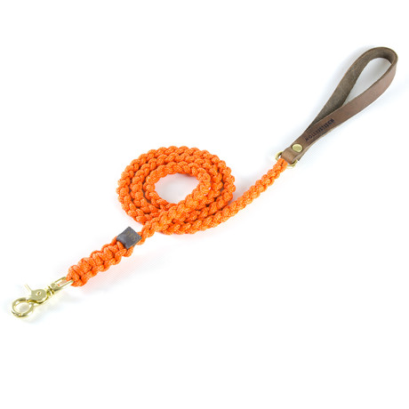 Touch of Leather Leash // Pumpkin (Small (Length: 55", Width: 0.24"))