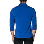 Long Sleeve Knit Polo // Blue (2XL)
