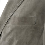 Liam Leather Blazer // Gray (XL)