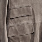 Liam Leather Blazer // Gray (XL)