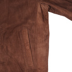 Jacob Leather Bomber // Dark Brown (M)