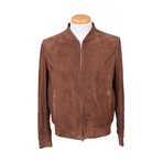 Jacob Leather Bomber // Dark Brown (M)