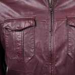 Ethan Leather Jacket // Maroon (M)