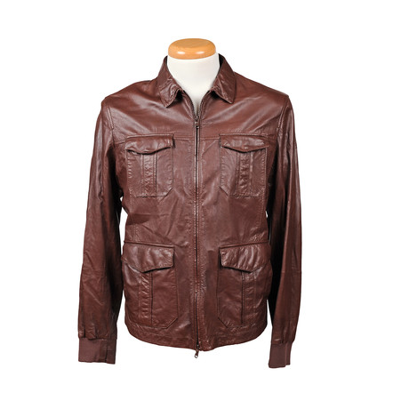 Luke Leather Jacket // Brown (S)