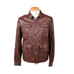 Luke Leather Jacket // Brown (S)