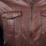 Luke Leather Jacket // Brown (S)
