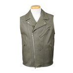 David Leather Vest // Green (XS)
