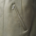 David Leather Vest // Green (XS)