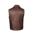 Oliver Leather Vest // Brown (XS)