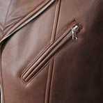 Oliver Leather Vest // Brown (XS)