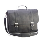 15" Laptop Satchel Brief // Colombian Leather (Black)