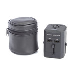 International Travel Adapter in American Leather Carrying Case