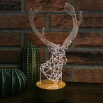 3D Lamp // Deer Wood