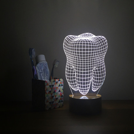 3D Lamp // Tooth Wood