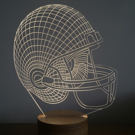 3D Lamp // Helmet Wood