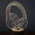 3D Lamp // Headphones Wood