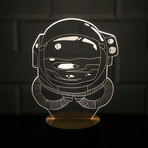 3D Lamp // Astronaut Wood