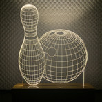 3D Lamp // Bowling Wood