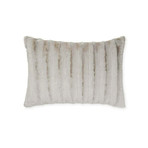 Chinchilla Stripe Cuddle Fur Pillow // Silver (14"L x 20"W)