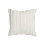 Chinchilla Stripe Cuddle Fur Pillow // Pearl (14"L x 20"W)