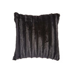 Chinchilla Stripe Cuddle Fur Pillow // Black (14"L x 20"W)