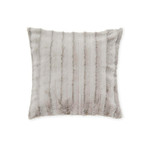 Chinchilla Stripe Cuddle Fur Pillow // Silver (18"L x 18"W)