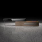 Gramercy Media Console // Glossy Black + Walnut (Beige Lacquer on Wenge)