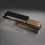 Gramercy Media Console // Glossy Black + Walnut (Beige Lacquer on Wenge)